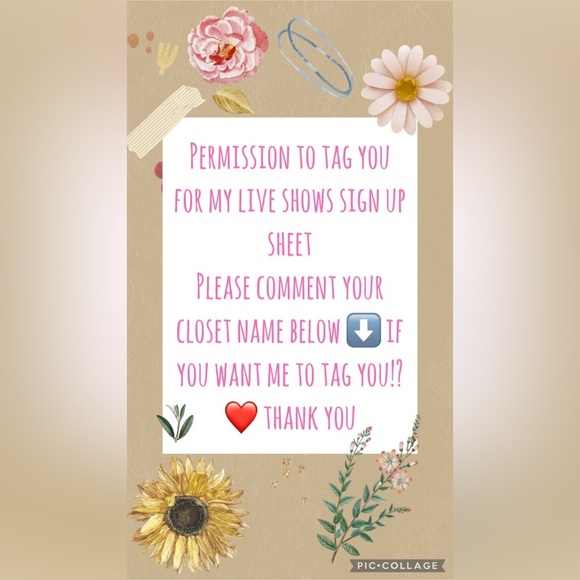 🌺 PERMISSION TO TAG YOU DURING MY LIVE SHOWS 🌺 PLEASE SIGN UP BELOW ⬇️ 3/21/24 - Picture 1 of 1